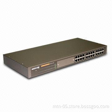 24-port Ethernet Switch with Standard 19-inch Rack-mountable Steel Case